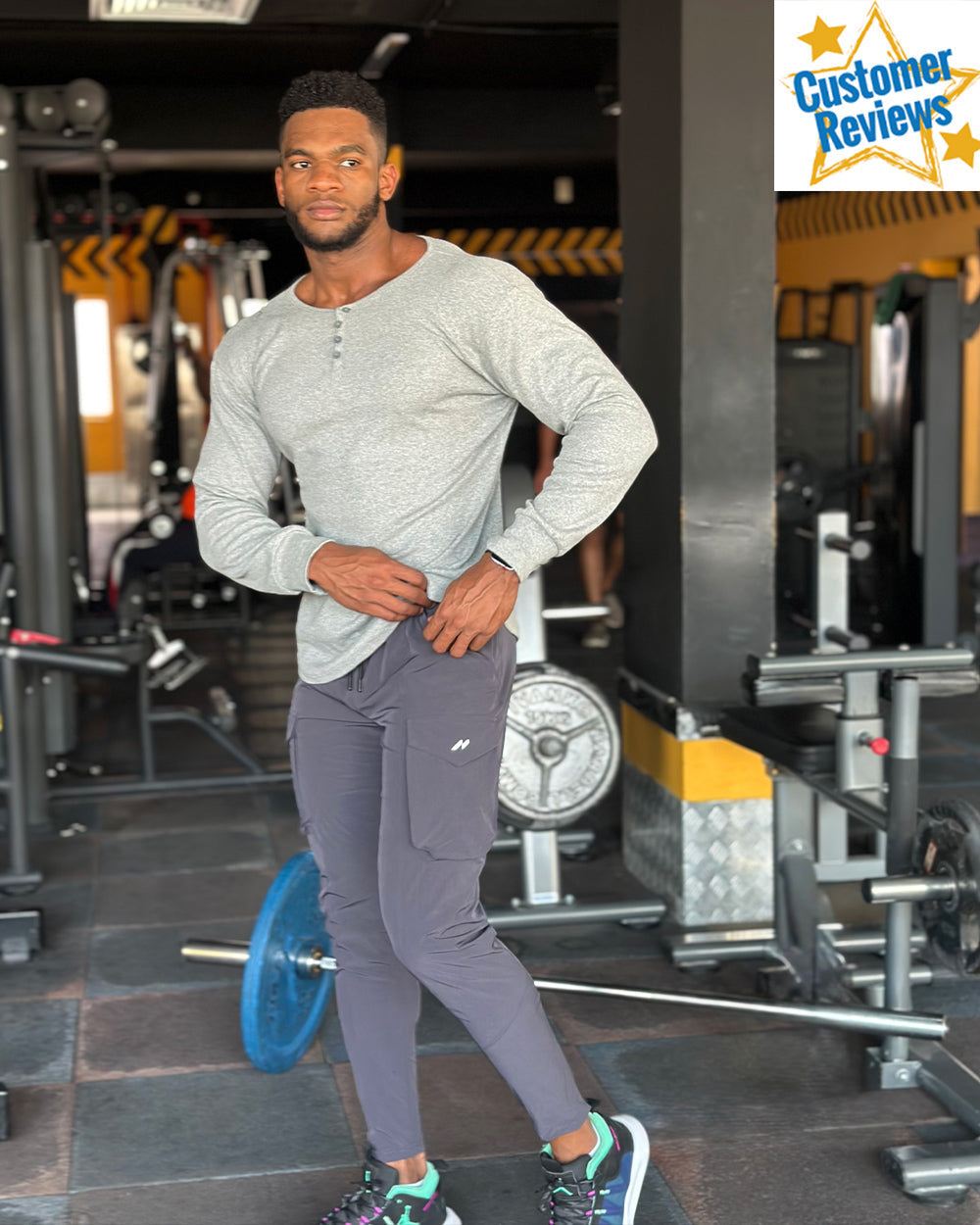 Effortless comfort in this men's ribbed henley long sleeve shirt, perfect for casual outings.