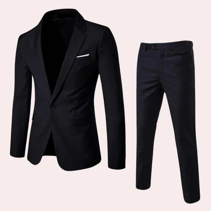 Elegant men's slim fit suit, ideal for special occasions & professional business wear. Stylish & comfortable.