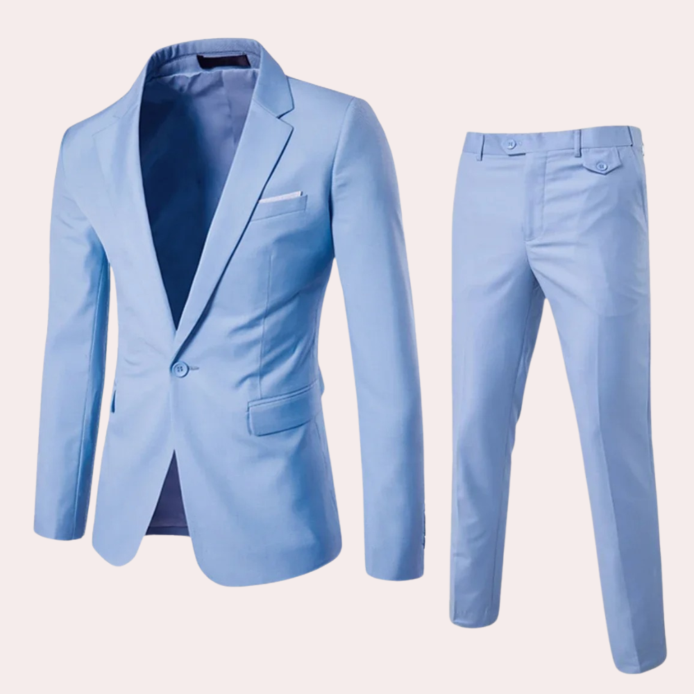 Sharp men's slim fit suit for a modern, stylish look. Perfect for business attire & special occasions, comfortable.