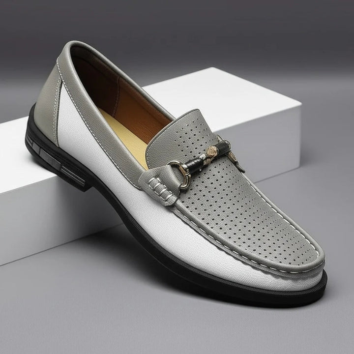 Men's comfortable perforated slip-on loafers for ultimate breathability & stylish casual footwear.