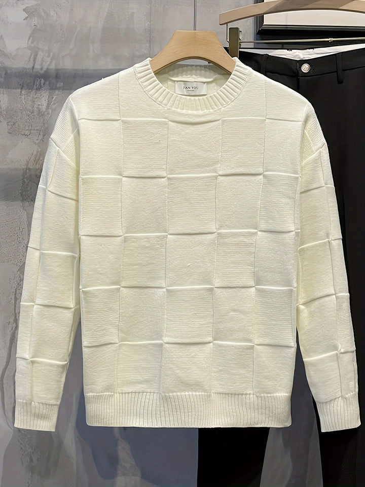 Comfortable men's stretch crew neck pullover with soft fabric. Great for casual wear & stylish layered looks.