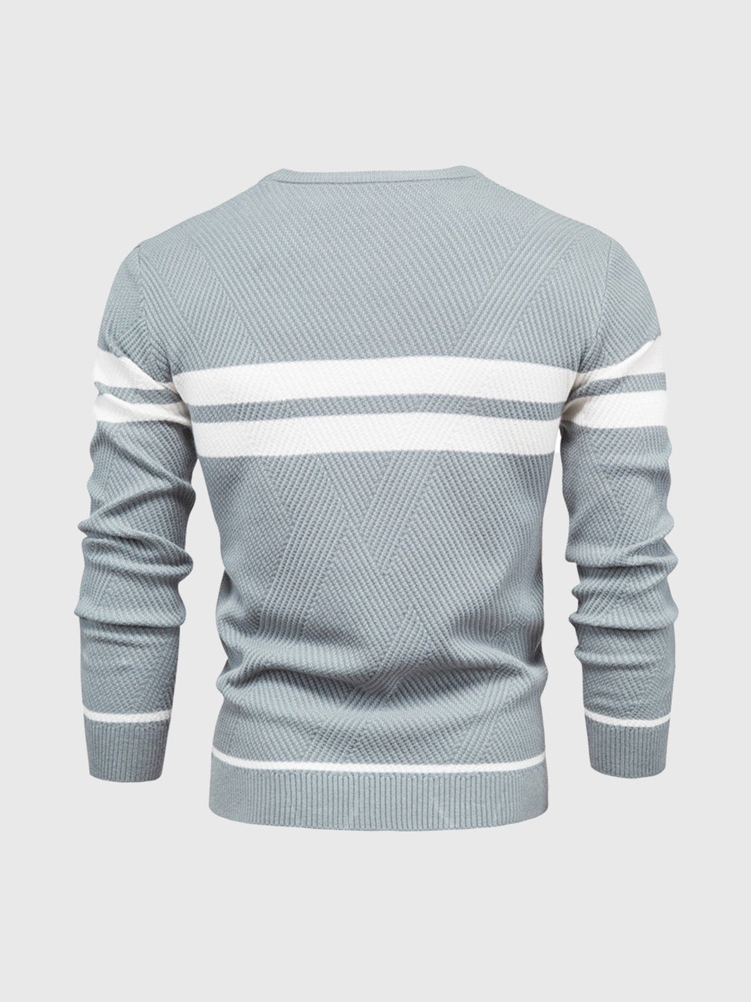 Casual men's striped crewneck sweater, a cozy long-sleeve top designed for all-day comfort.