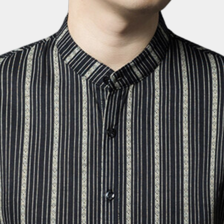 Men's button-down striped summer shirt, a versatile top for stylish casual & everyday fashion.