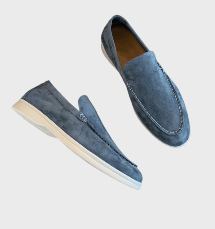Sleek men's suede loafers, Milo. Perfect for smart casual, professional, or formal occasions.