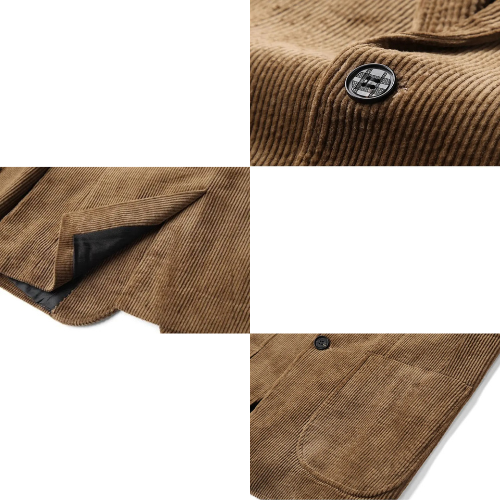Classic men's tailored blazer in a rich fabric, ideal for autumn/winter layering & professional men's fashion.