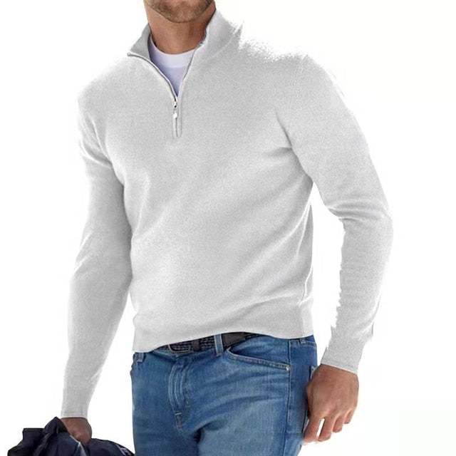 Elegant men's V-neck pullover sweater, offering a stylish and comfortable option for any season. Ideal casual knitwear.