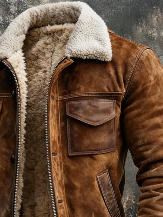 Comfortable men's winter jacket. Warm, durable outerwear with vintage style, perfect for everyday fashion.