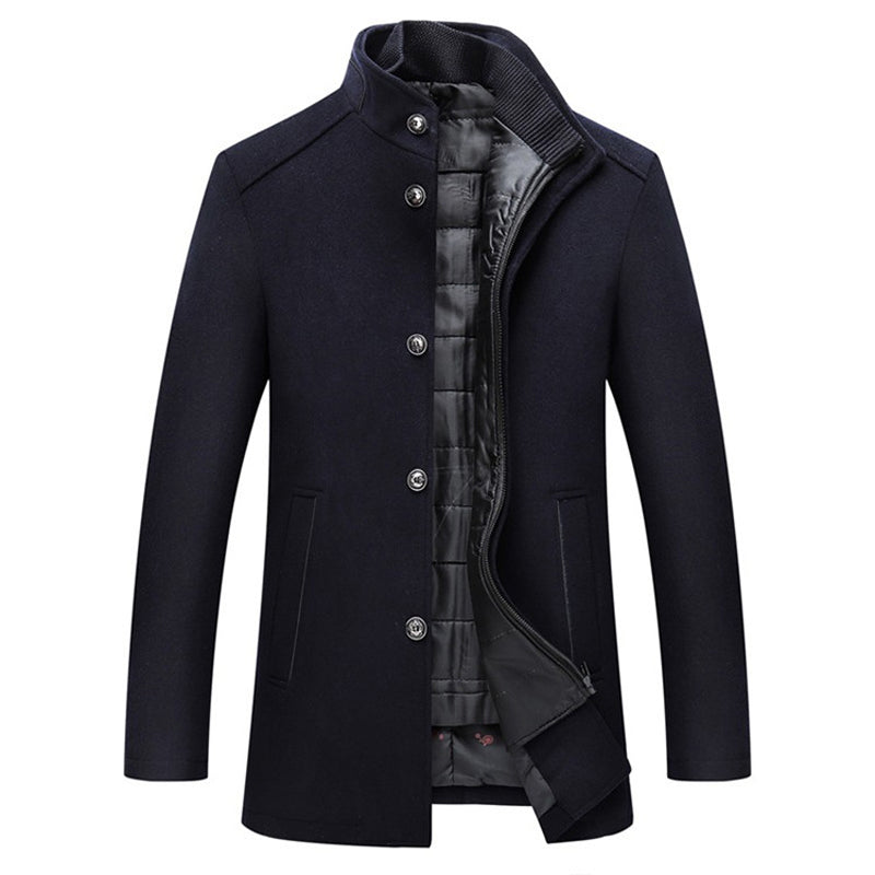 Men's comfortable striped windproof jacket. Stylish & warm fall/winter outerwear for casual men's fashion.