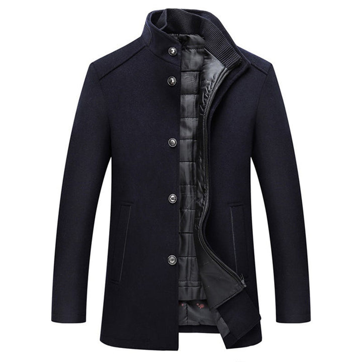 Men's comfortable striped windproof jacket. Stylish & warm fall/winter outerwear for casual men's fashion.