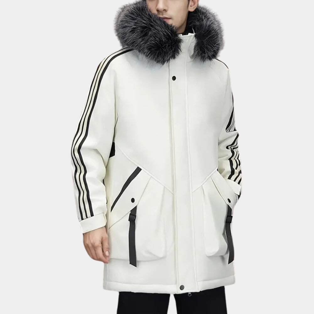 Men's stylish winter jacket, insulated for ultimate warmth & comfort in cold weather. Modern outerwear.