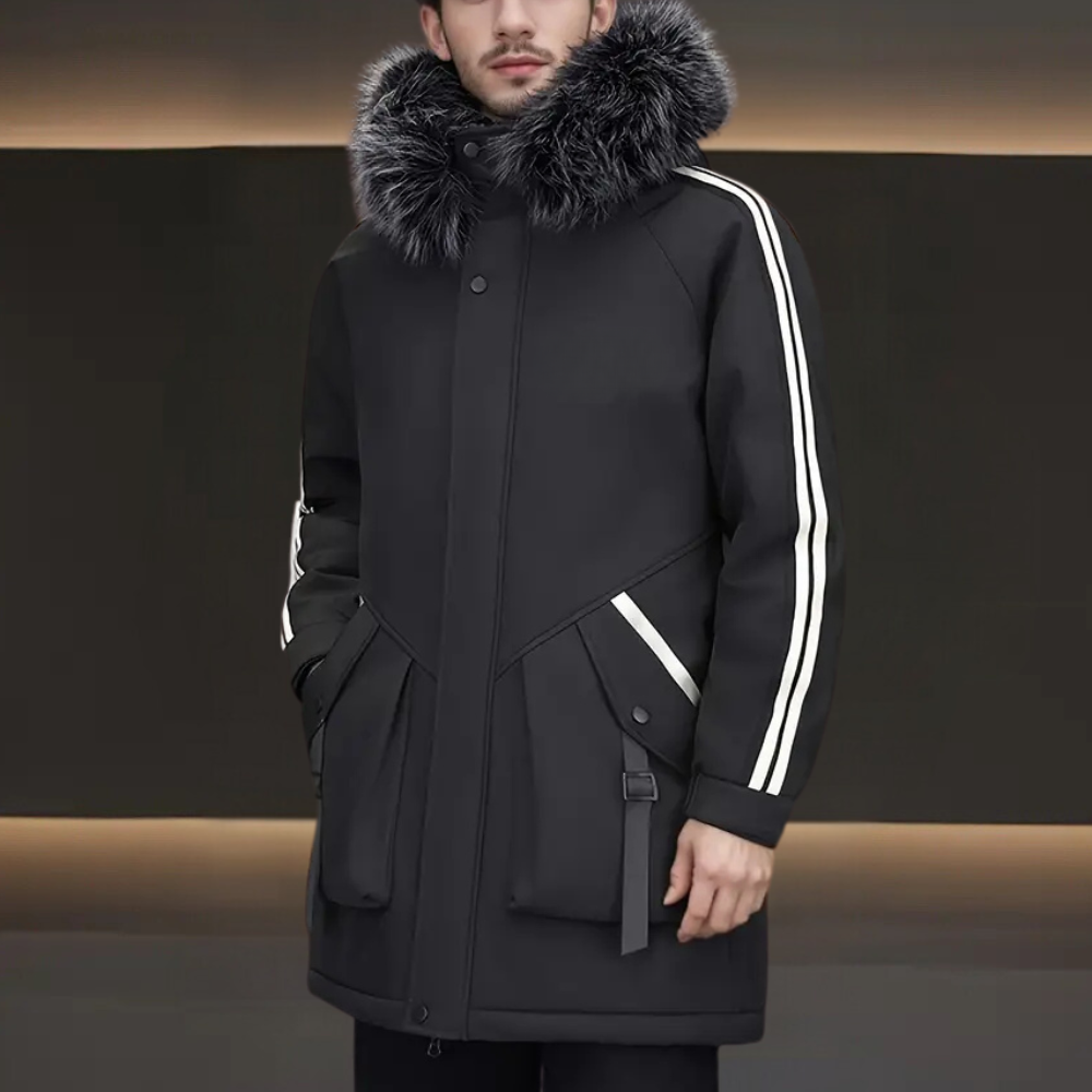 Men's warm winter coat, insulated for extreme cold. Stylish outerwear for ultimate comfort & protection.