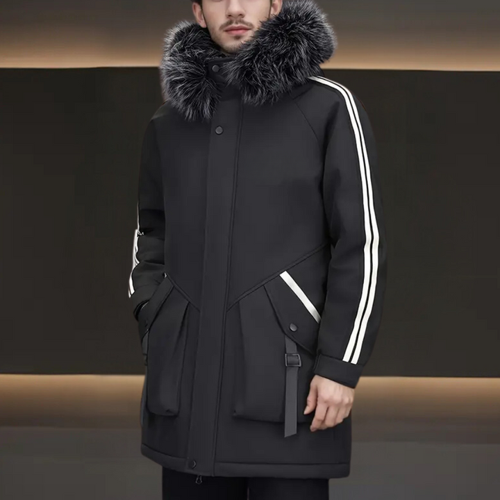 Men's warm winter coat, insulated for extreme cold. Stylish outerwear for ultimate comfort & protection.