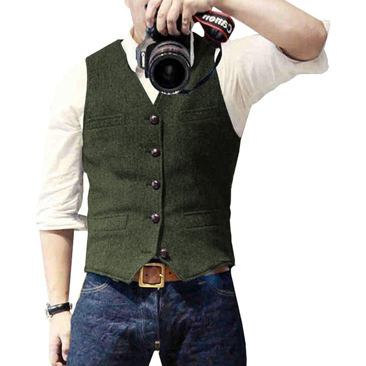 High-quality men's wool blend gilet, a premium choice for stylish smart casual and formal menswear.