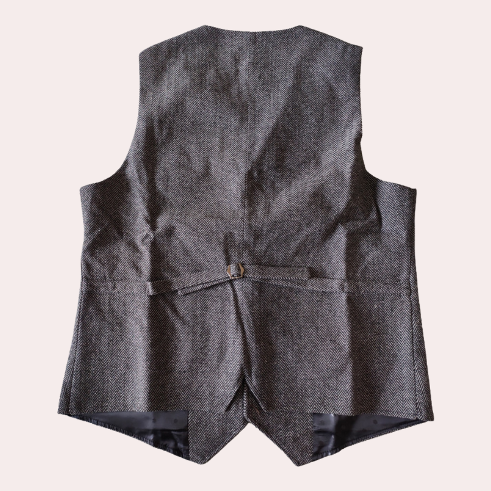 Elegant men's wool blend waistcoat vest, a stylish choice for formal or refined casual outfits.