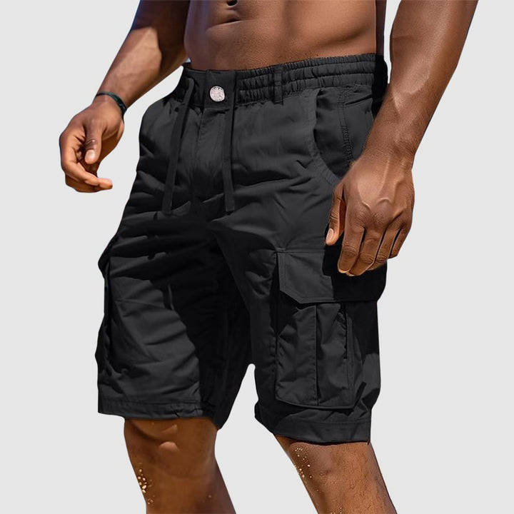 Versatile men's summer cargo shorts. Stylish, relaxed fit with breathable cotton blend, ideal for outdoor & travel.