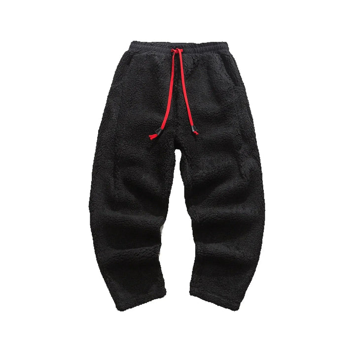 Full view of comfortable men's relaxed fit sherpa joggers, great for everyday casual wear.