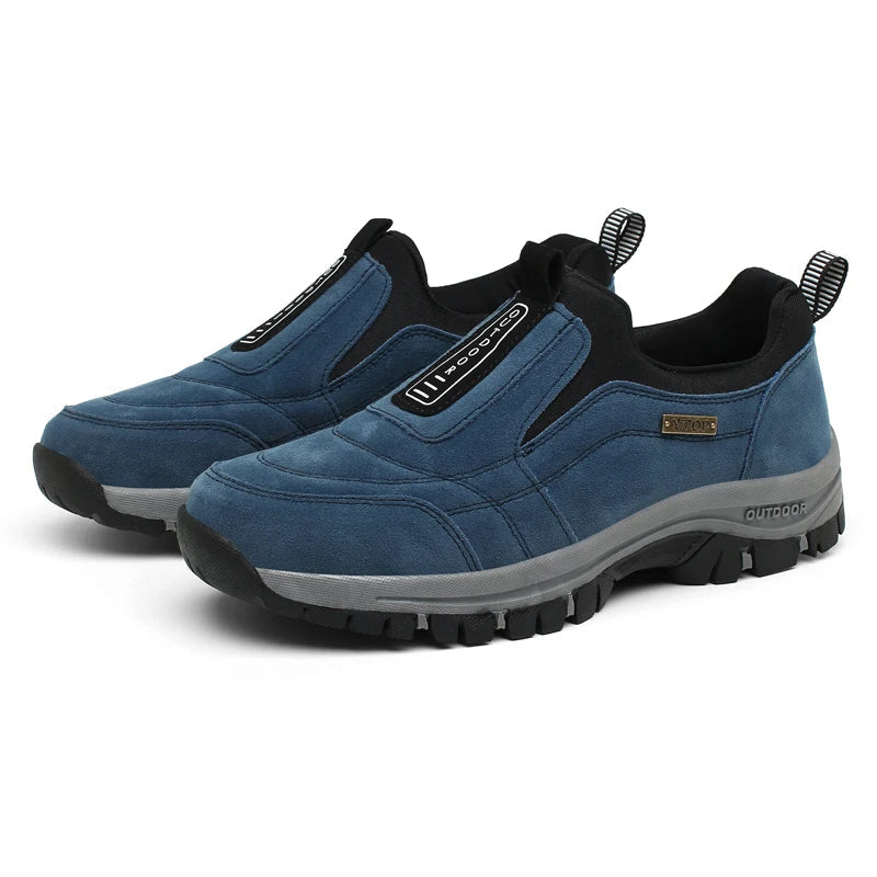 Orthopedic men's hiking shoes designed for superior support and comfort during long walks.