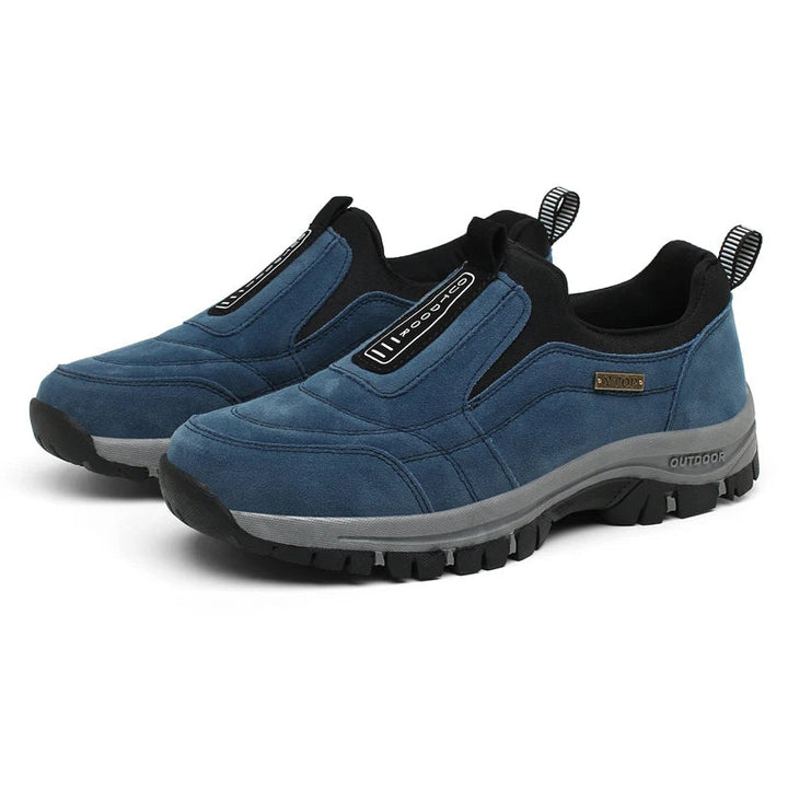 Orthopedic men's hiking shoes designed for superior support and comfort during long walks.