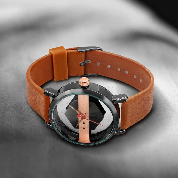 Men's modern timepiece: Unique orbiting hex-core watch, perfect for a contemporary look.