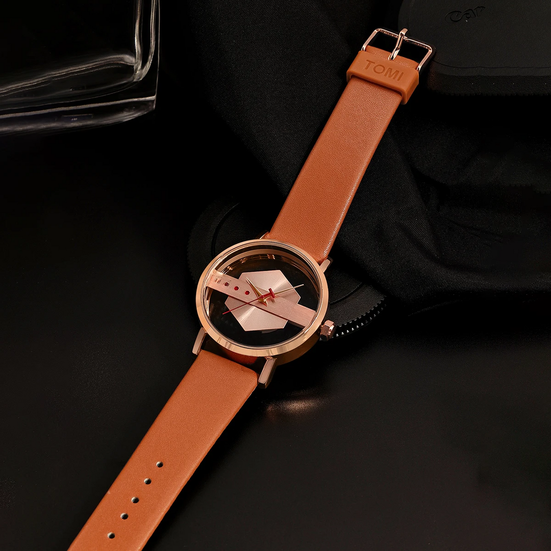 Men's unique orbital hex-core watch with a durable silicone band, great for everyday wear.