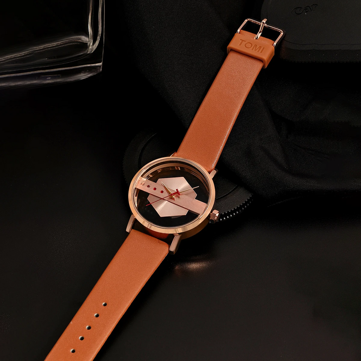 Men's unique orbital hex-core watch with a durable silicone band, great for everyday wear.