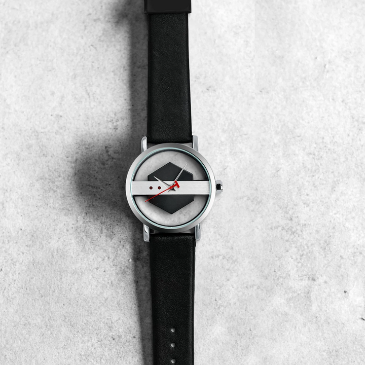 Statement piece: Men's Surreal Orbiting Hex-Core Dial Watch showcasing its intricate design.
