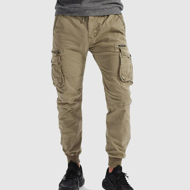 Stylish men's cargo joggers, perfect for streetwear & casual outfits, offering comfort & modern design.