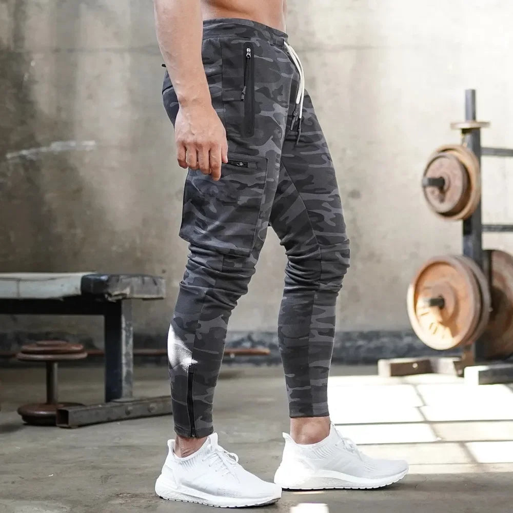 Modern men's tactical cargo joggers. Tapered fit for comfort and performance training.