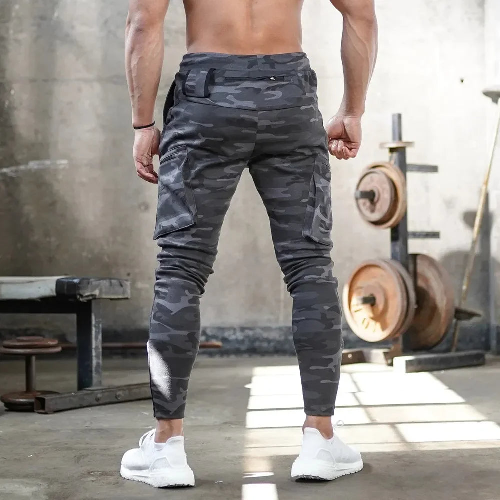 Men's utility activewear cargo joggers. Tactical design for training, gym, and everyday.