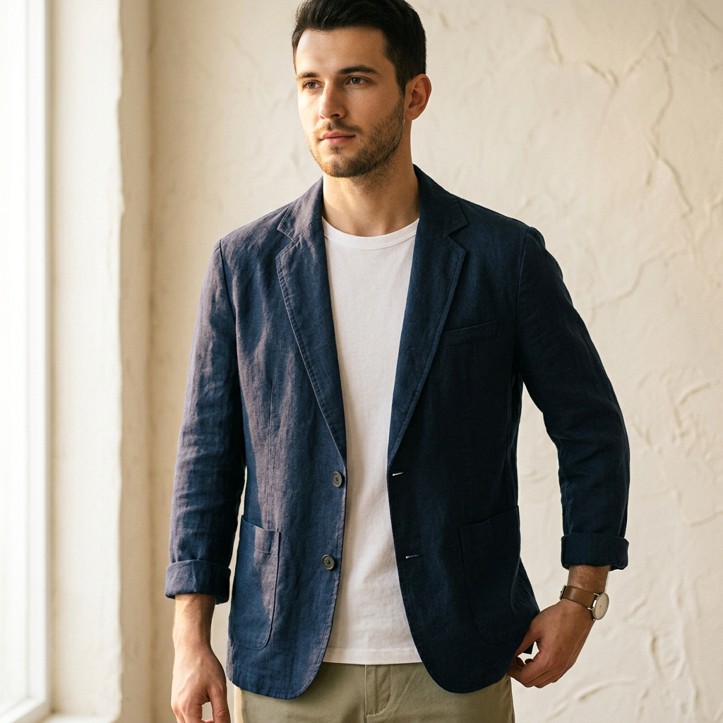 Comfortable & stylish men's tailored blazer, perfect for elevating any smart casual or professional outfit.