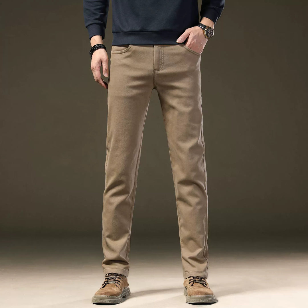 Versatile men's tailored cotton trousers, ideal for smart casual, business casual or elegant menswear.