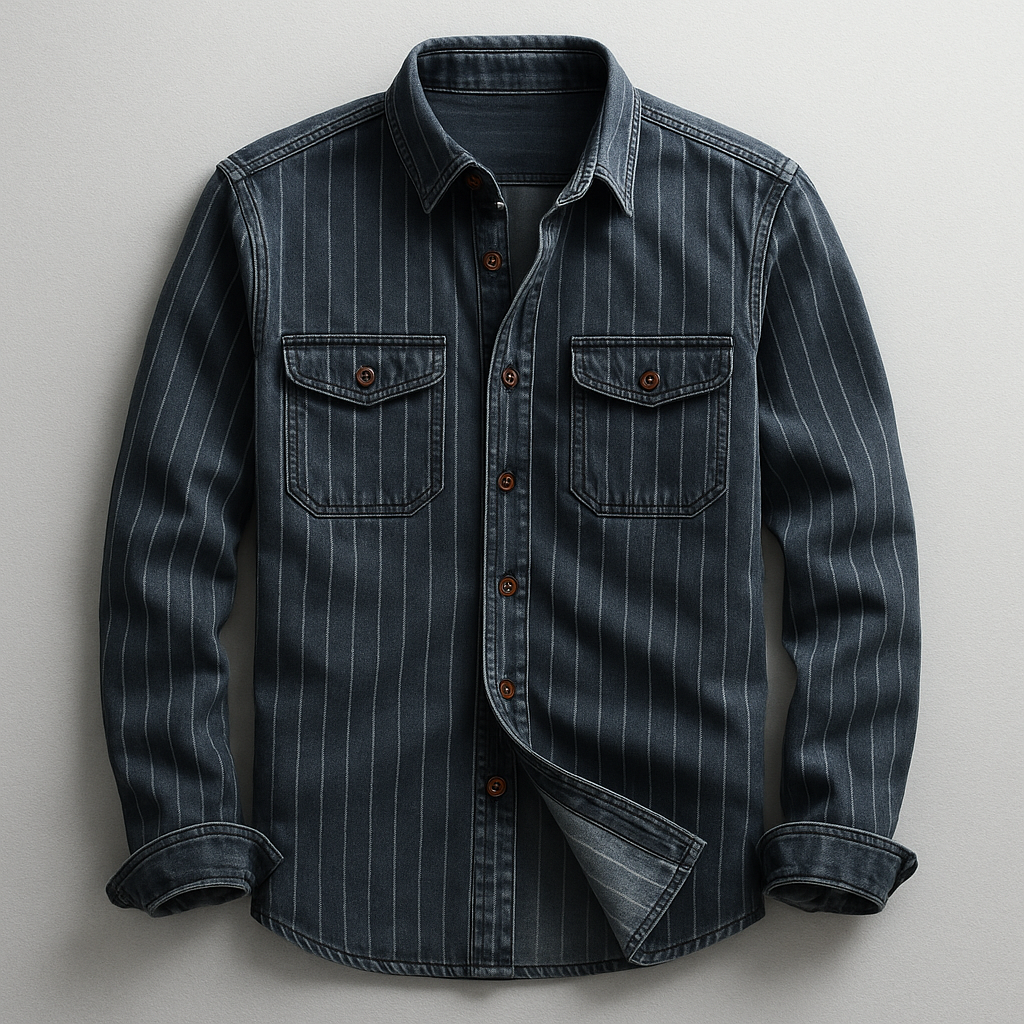 Long sleeve men's everyday button-up shirt, perfect for casual or business casual wear. Comfortable & stylish.