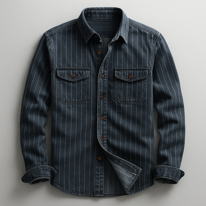 Long sleeve men's everyday button-up shirt, perfect for casual or business casual wear. Comfortable & stylish.