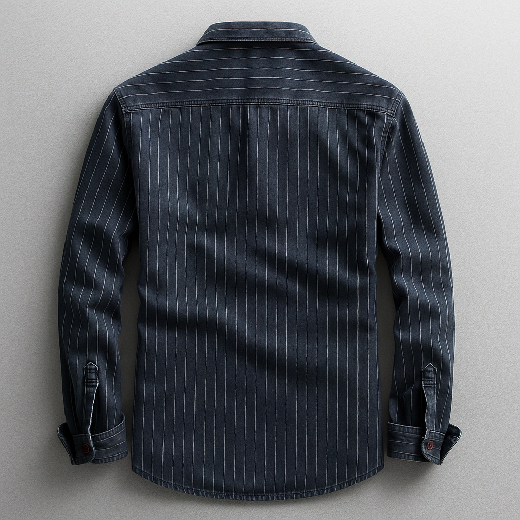 Classic men's tailored fit button-up shirt in a versatile blue, ideal for everyday wear and smart casual outfits.