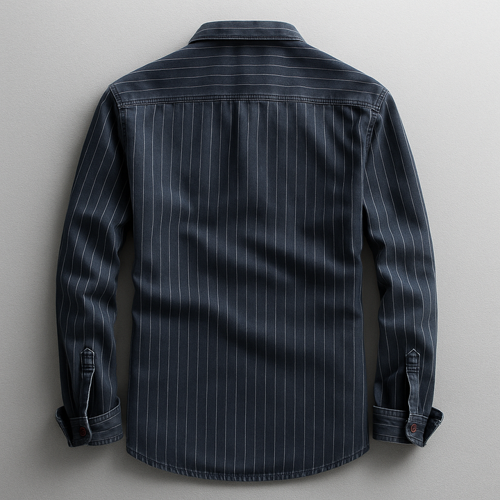 Classic men's tailored fit button-up shirt in a versatile blue, ideal for everyday wear and smart casual outfits.