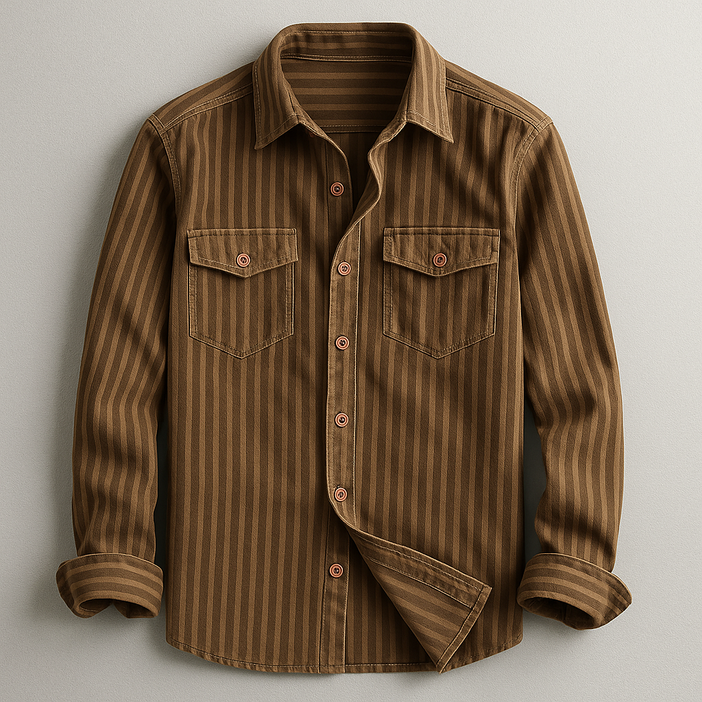 Comfortable men's tailored fit long sleeve button-up shirt, great for everyday casual or smart business casual.