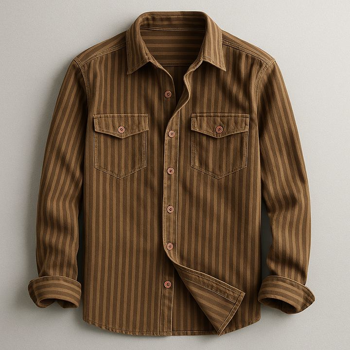 Comfortable men's tailored fit long sleeve button-up shirt, great for everyday casual or smart business casual.