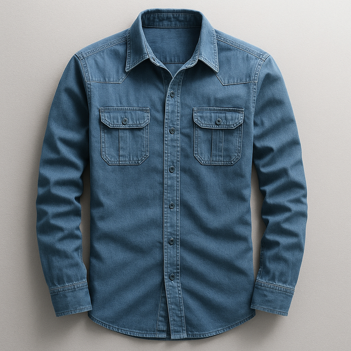 Men's tailored fit button-up shirt, versatile for smart casual or everyday wear. Stylish long sleeve design.