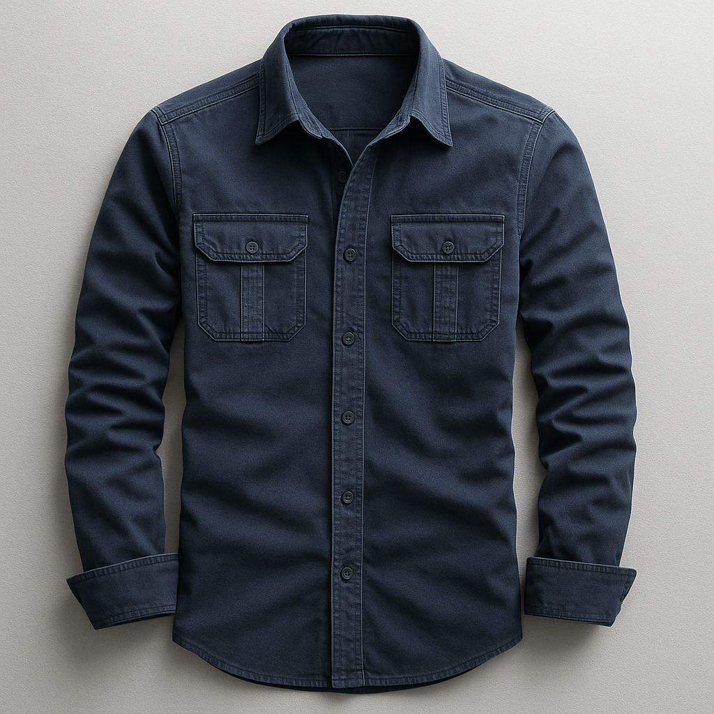 Stylish men's versatile button-up shirt, long sleeve with a modern tailored fit. Great for men's fashion.