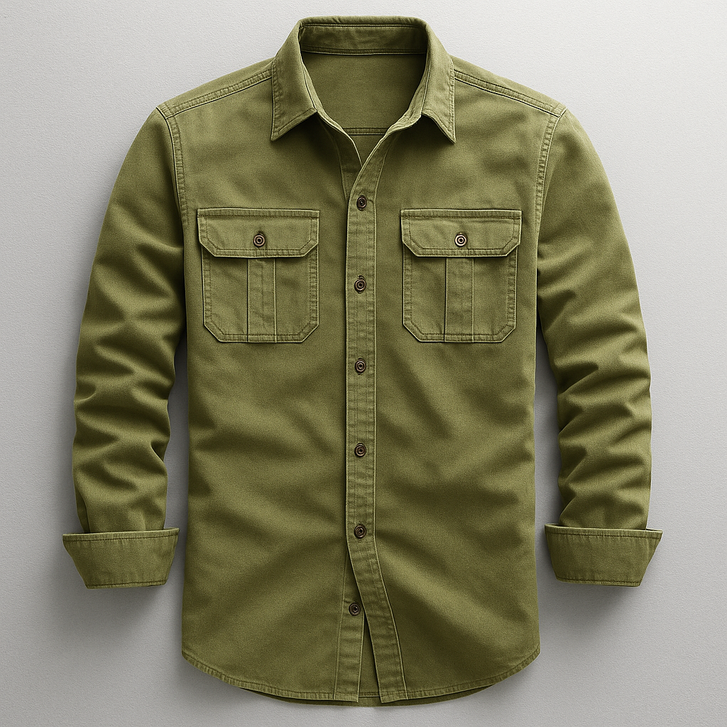 Versatile men's button-up shirt, tailored fit for a sleek look. Comfortable long sleeve, perfect for smart casual.