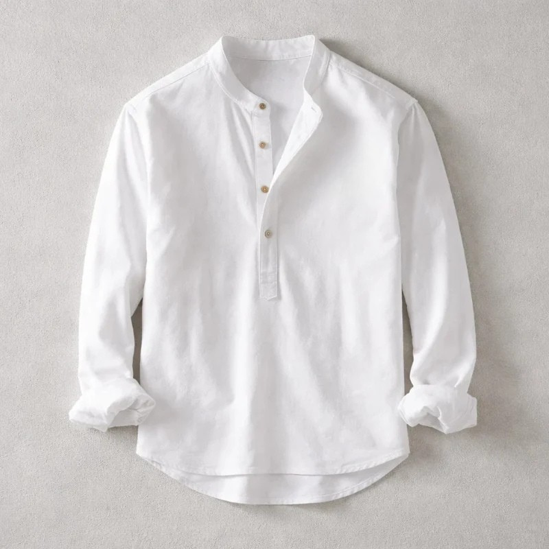 Versatile men's Henley shirt, tailored for comfort, long sleeves, great for casual and everyday fashion.