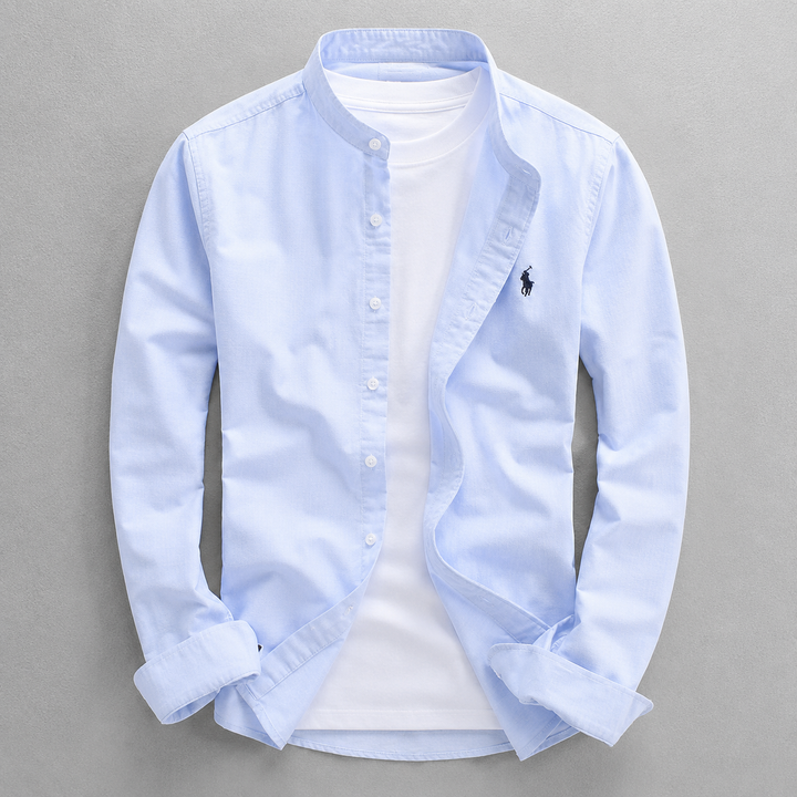 Classic men's long sleeve Oxford shirt, tailored fit. Versatile button-down for dress or casual men's fashion.