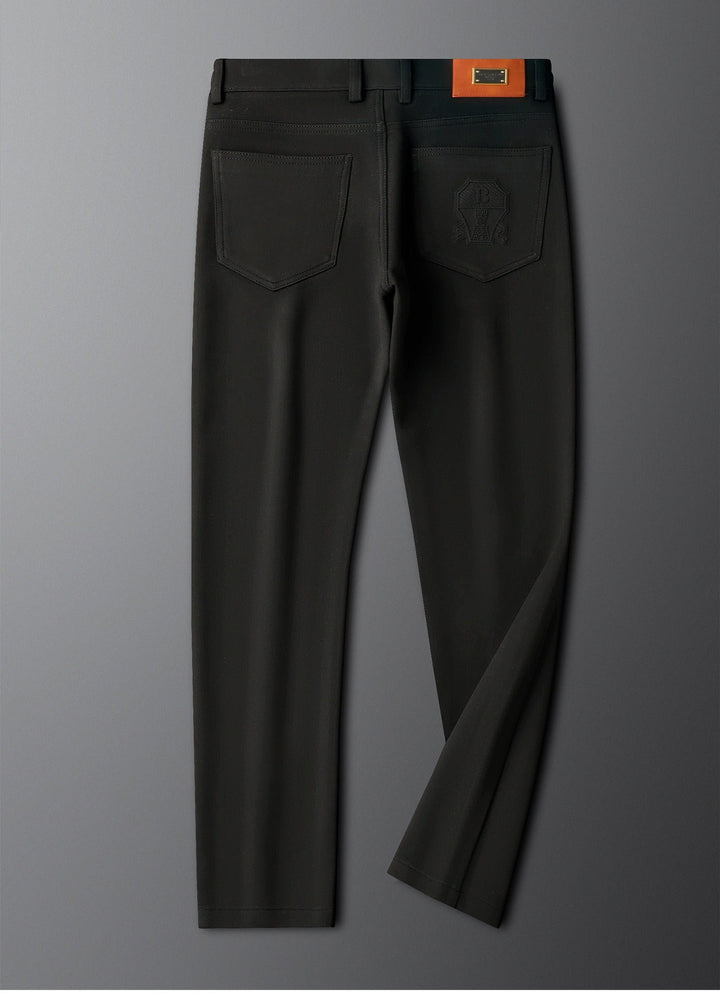 Men's business attire herringbone dress pants, tailored for a professional edge.