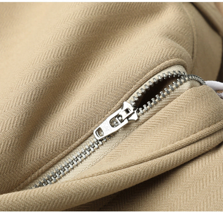 Men's formal wear herringbone dress pants, expertly tailored for comfort.