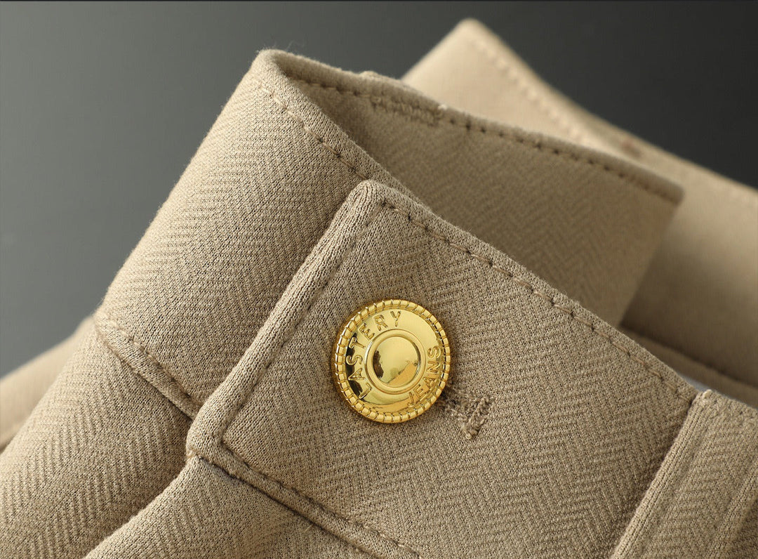 Smart men's herringbone tailored trousers, a key piece for any wardrobe.