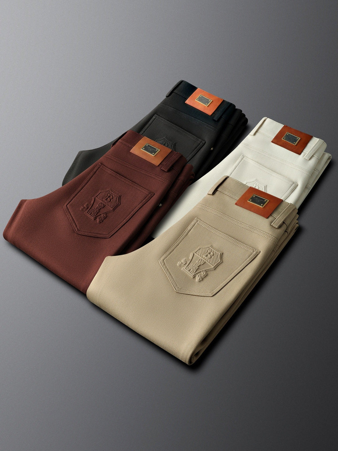 Elegant men's herringbone tailored trousers, ideal for formal wear & office.