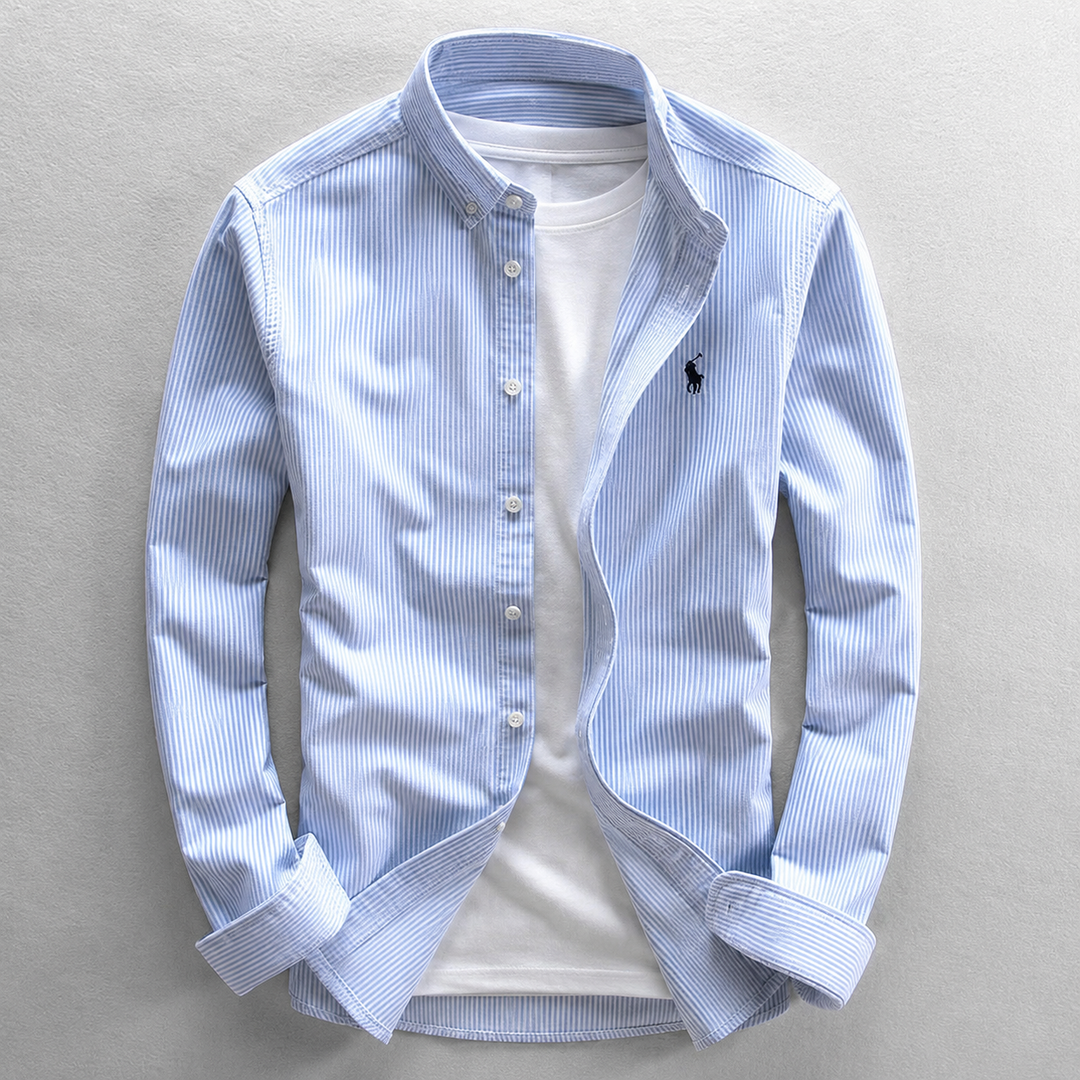 Men's tailored Oxford shirt, long sleeve, button-down. Smart casual men's fashion for everyday comfort.