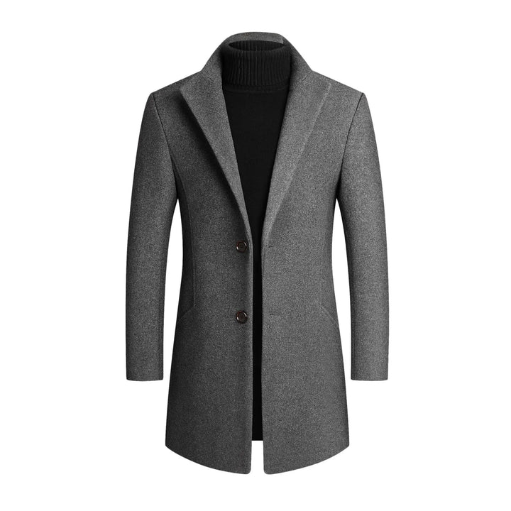 Men's tailored trench coat with notch lapel, ideal for smart events, business wear & formal occasions.
