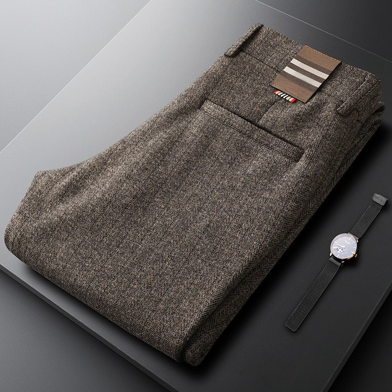 Comfortable men's tailored pants, perfect for polished smart casual or professional office attire.