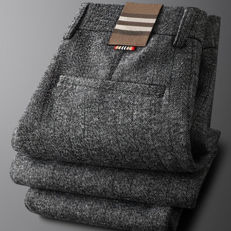 Professional men's formal tailored pants, comfortable for all-day office wear, sleek and modern.